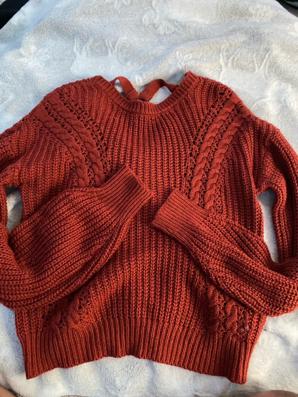Women's Rust Cable Knit Sweater